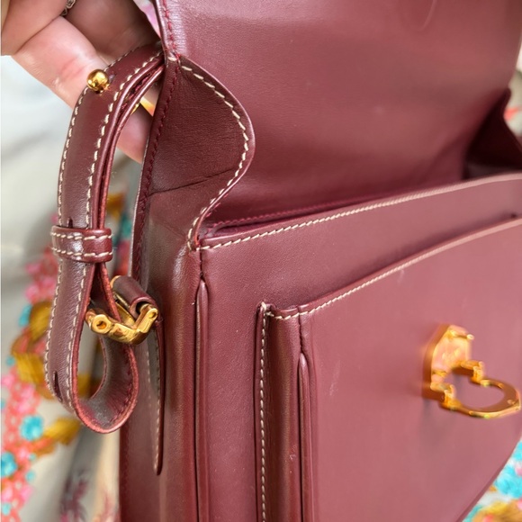 ❤️Elegant Cartier All
 Leather Burgundy Shoulder Bag❤️ Authentic - Picture 5 of 17